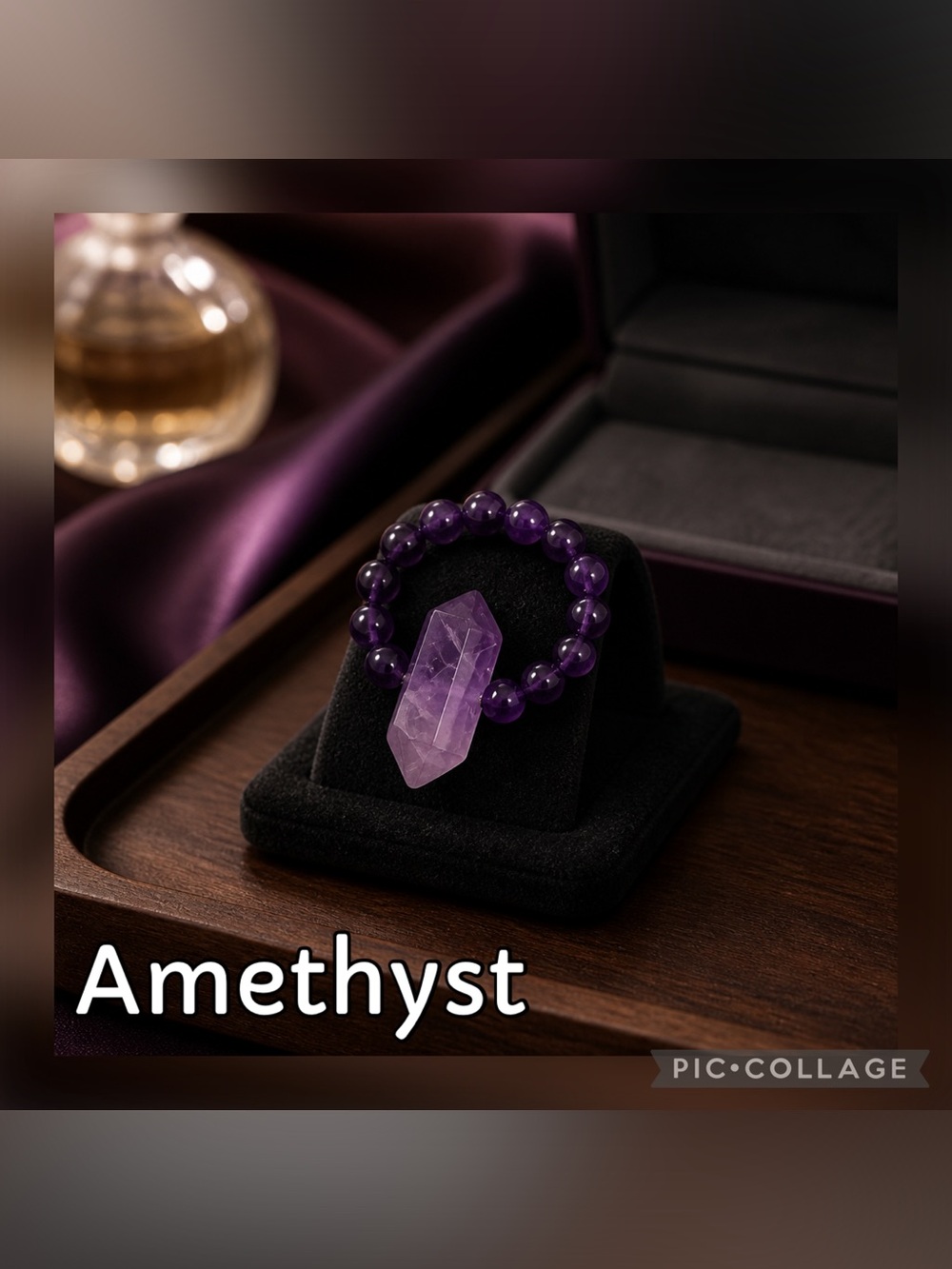 Amethyst Beaded Crystal Ring